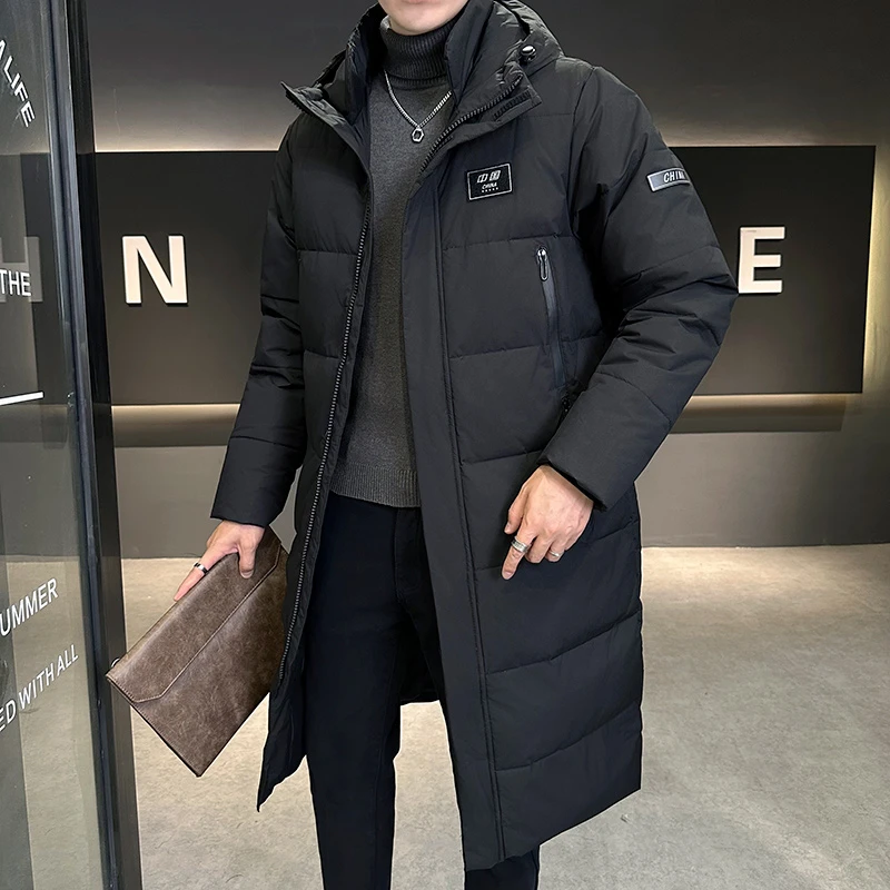 男士棉服冬季加绒保暖新款上衣商务中长款修身休闲加厚百搭外套