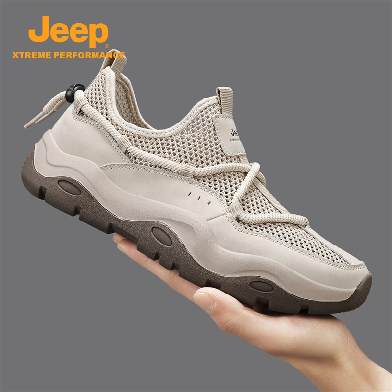jeep飞织网鞋镂空轻便透气低帮溯溪鞋防滑潮流百搭日常开车专用鞋