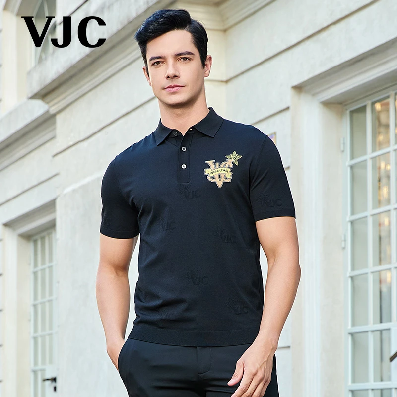 VJC/威杰思2025夏季新款男装商务通勤POLO衫时尚高级B24AC1207