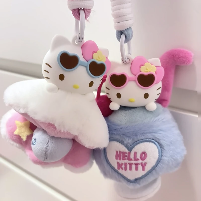 毛绒盲盒HELLO KITTY夏日黑皮系列香薰挂件凯蒂猫女生玩具礼物