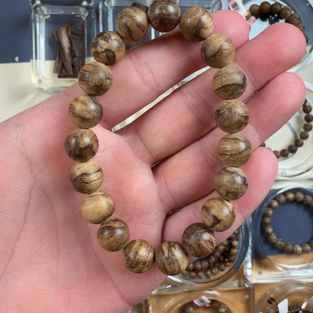 手串沉香1.1虎斑纹达拉干沉香手串