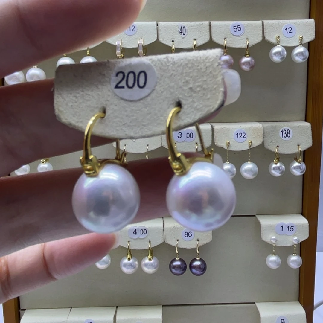 淡水珍珠耳饰银S925镶嵌