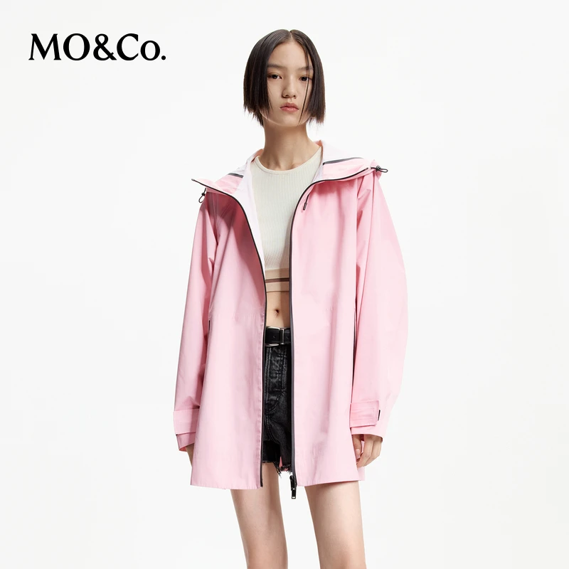 【陈嘉尔专属】【防风防水】MOCO春宽松抽绳连帽风衣外套MBD1TRC003