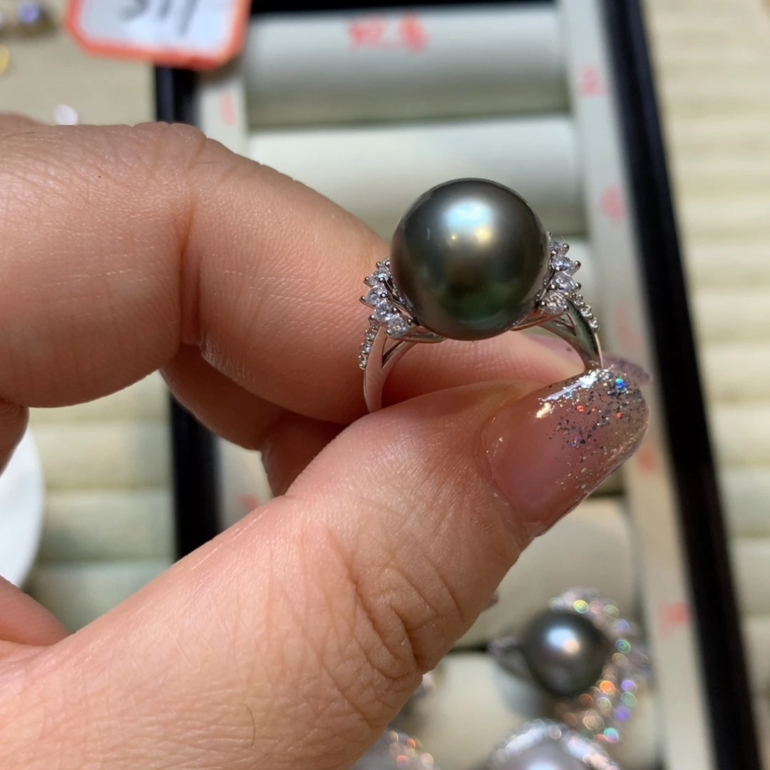 海水珍珠戒指银S925镶嵌