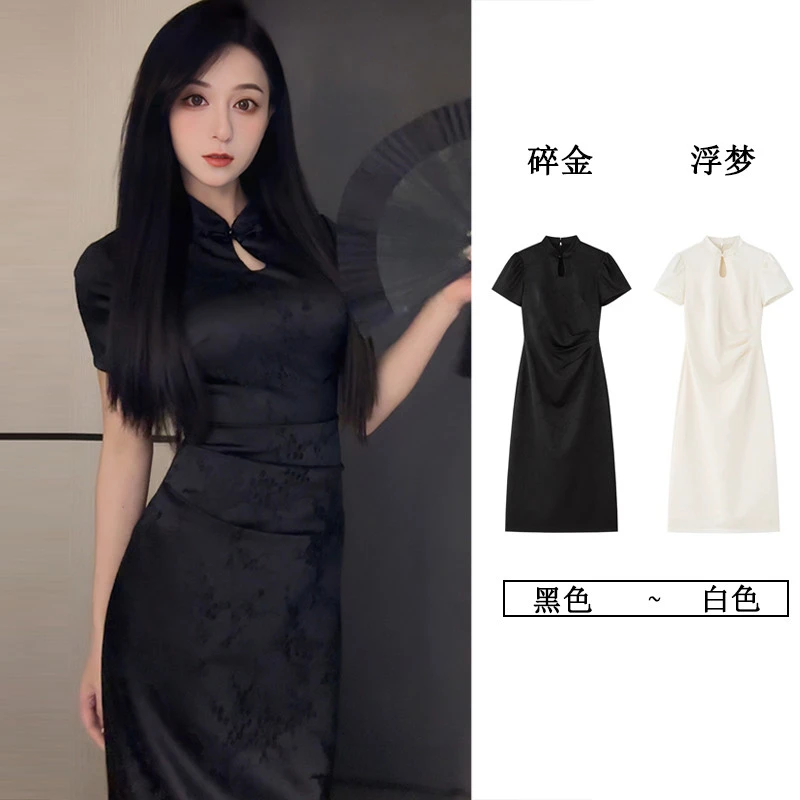 新中式改良白色裙2025新款中国风小个子日常气质法式订婚连衣裙女