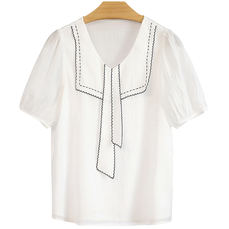 F319-伍莎服饰云仓百搭时尚新款雪纺衫夏季#PRB46S016D