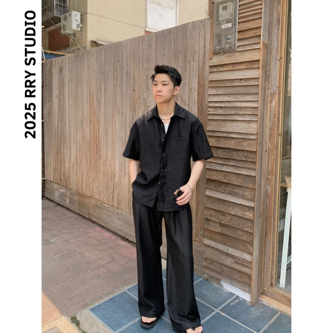 RRY [私服系列]25SS 莱赛尔棉褶皱特殊肌理感短袖衬衣