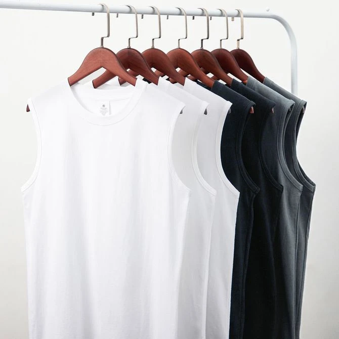 掌柜专属 230g重磅纯棉圆领坎肩背心夏季宽松休闲健身运动无袖t恤