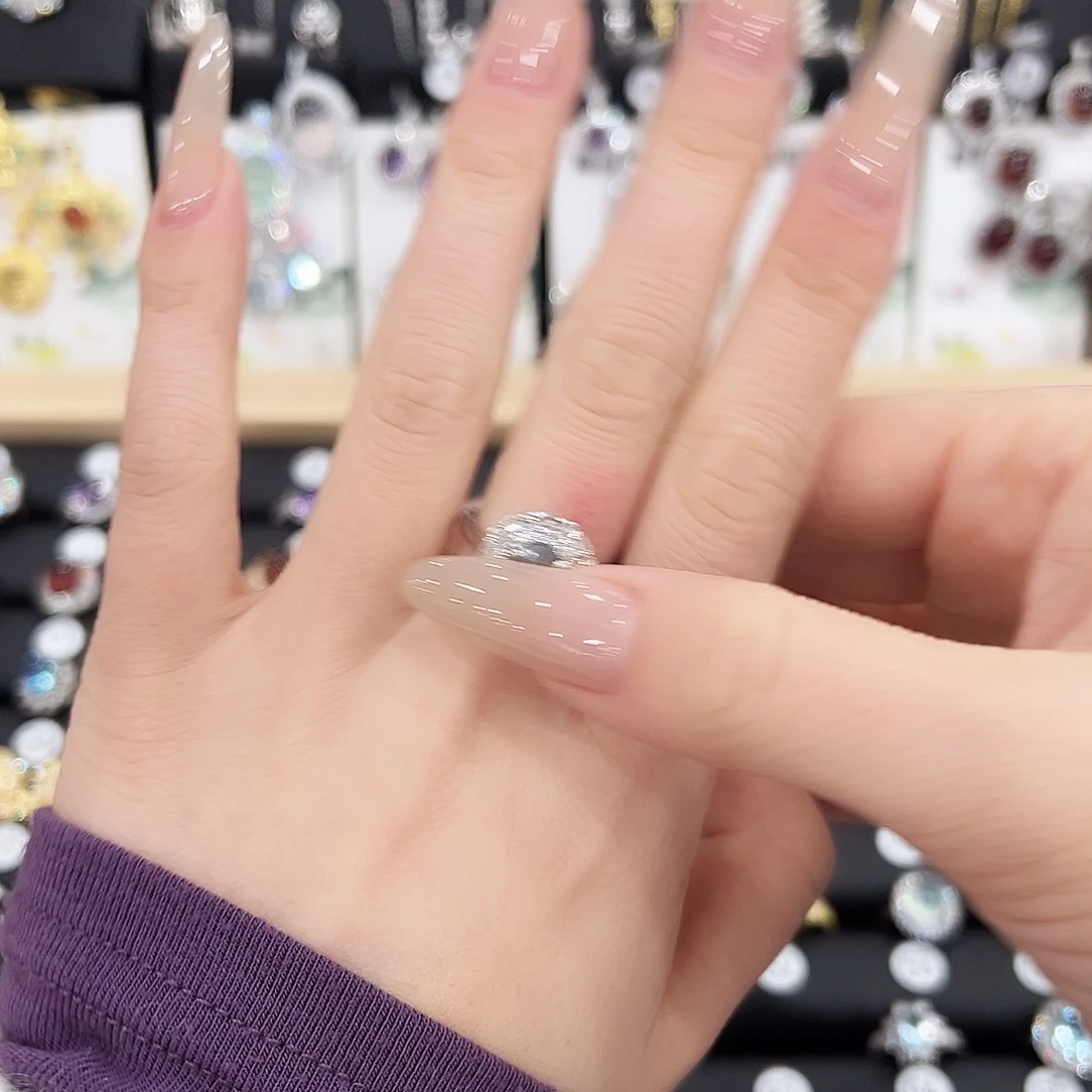 托帕石戒指银S925镶嵌戒指