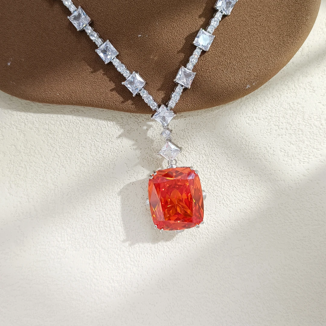 铜合金合成锆石项链 FXL-36878 芬达色项链精致时尚轻奢气质欧美