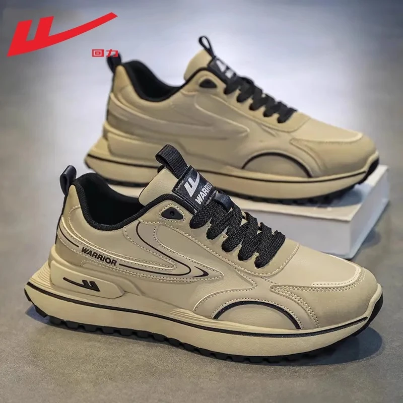 回力男鞋2025秋季新款皮面高级感休闲鞋子男士厚底百搭老爹运动鞋