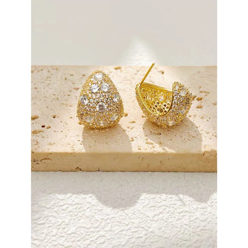 铜合金耳饰 S046★翠绕珠围  梵希曼 设计感耳环