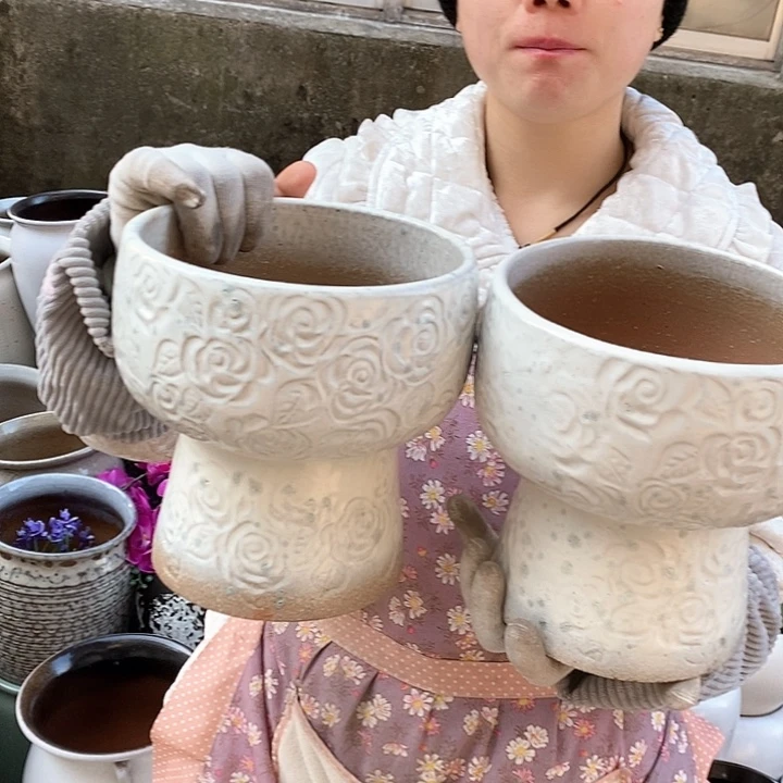 紫砂花盆正品口18高20