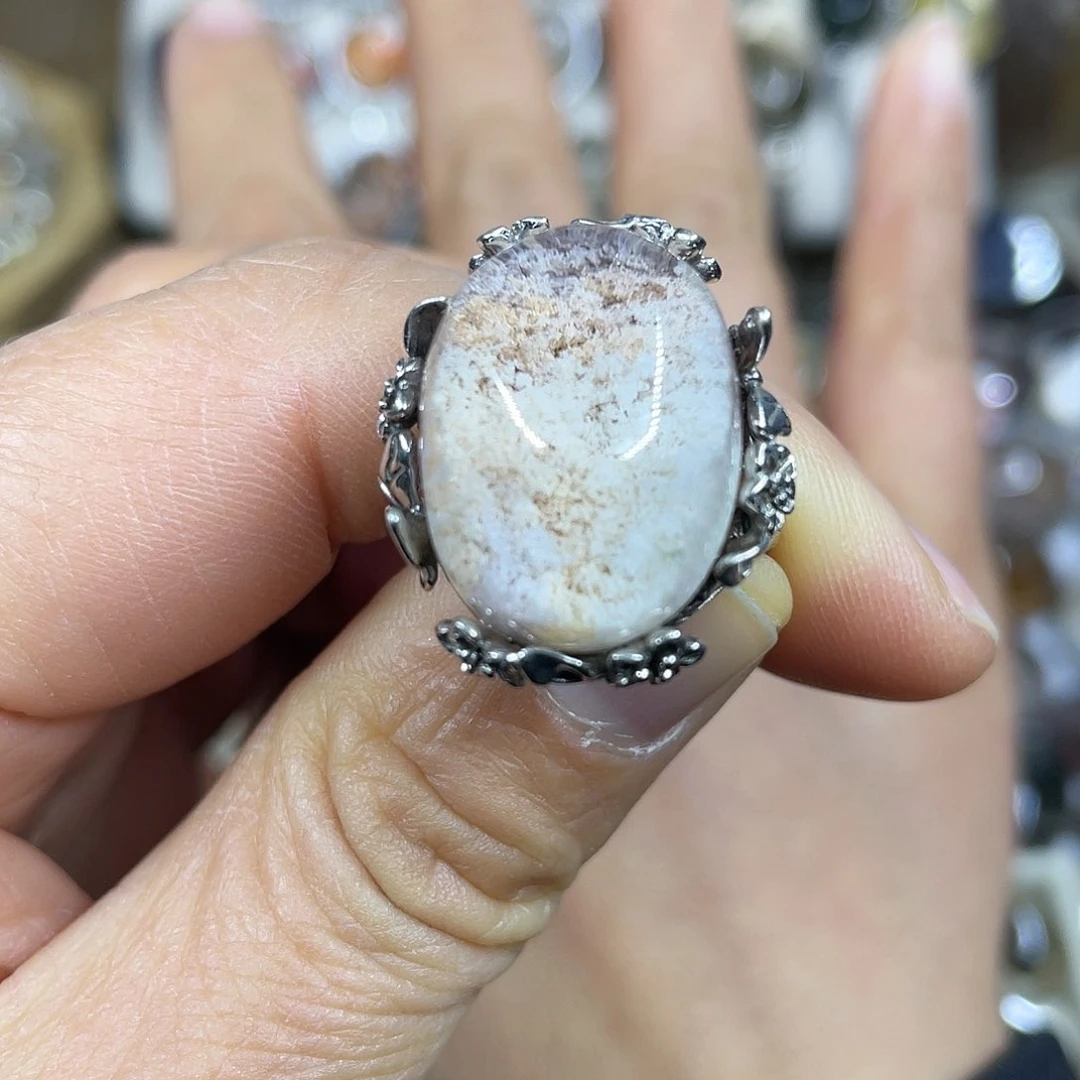 【闪购商品】银S925镶嵌珠宝半成品水晶戒指