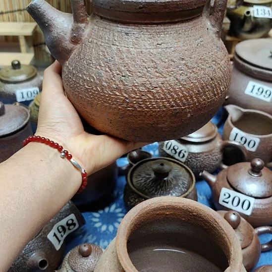 烧水壶高温柴烧粗陶烧水壶