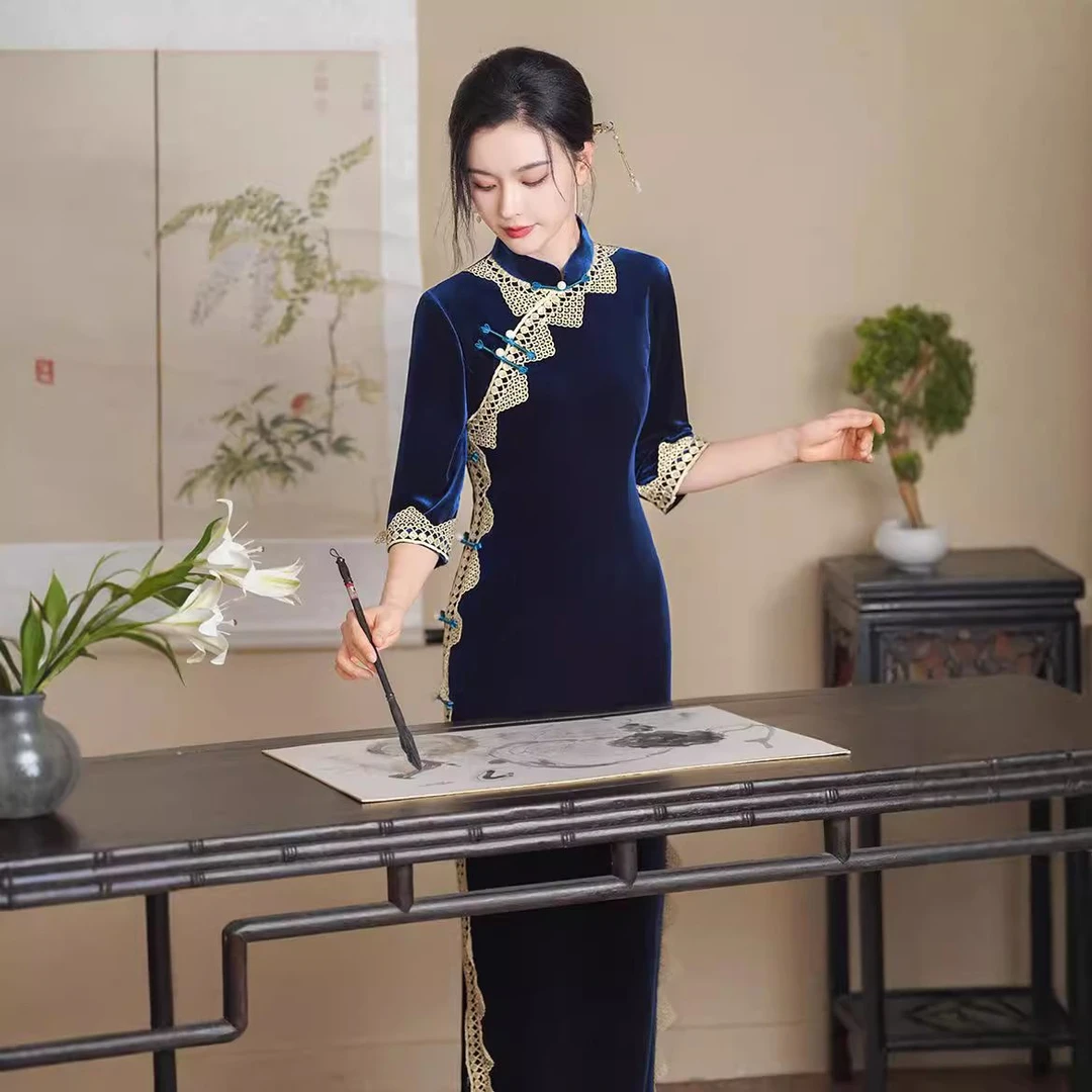 L码秋冬修身显瘦旗袍（100-110斤可穿）