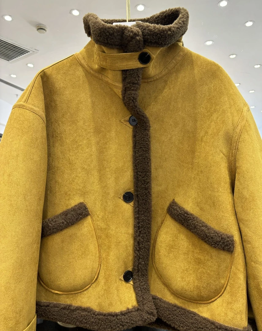 【苏苏精选】9909   2025秋冬加厚保暖翻领麂皮绒休闲夹克