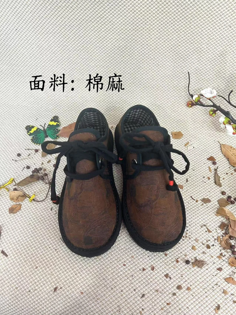 【秋月-低帮系带】千层底手工布鞋传统布鞋民族风布鞋