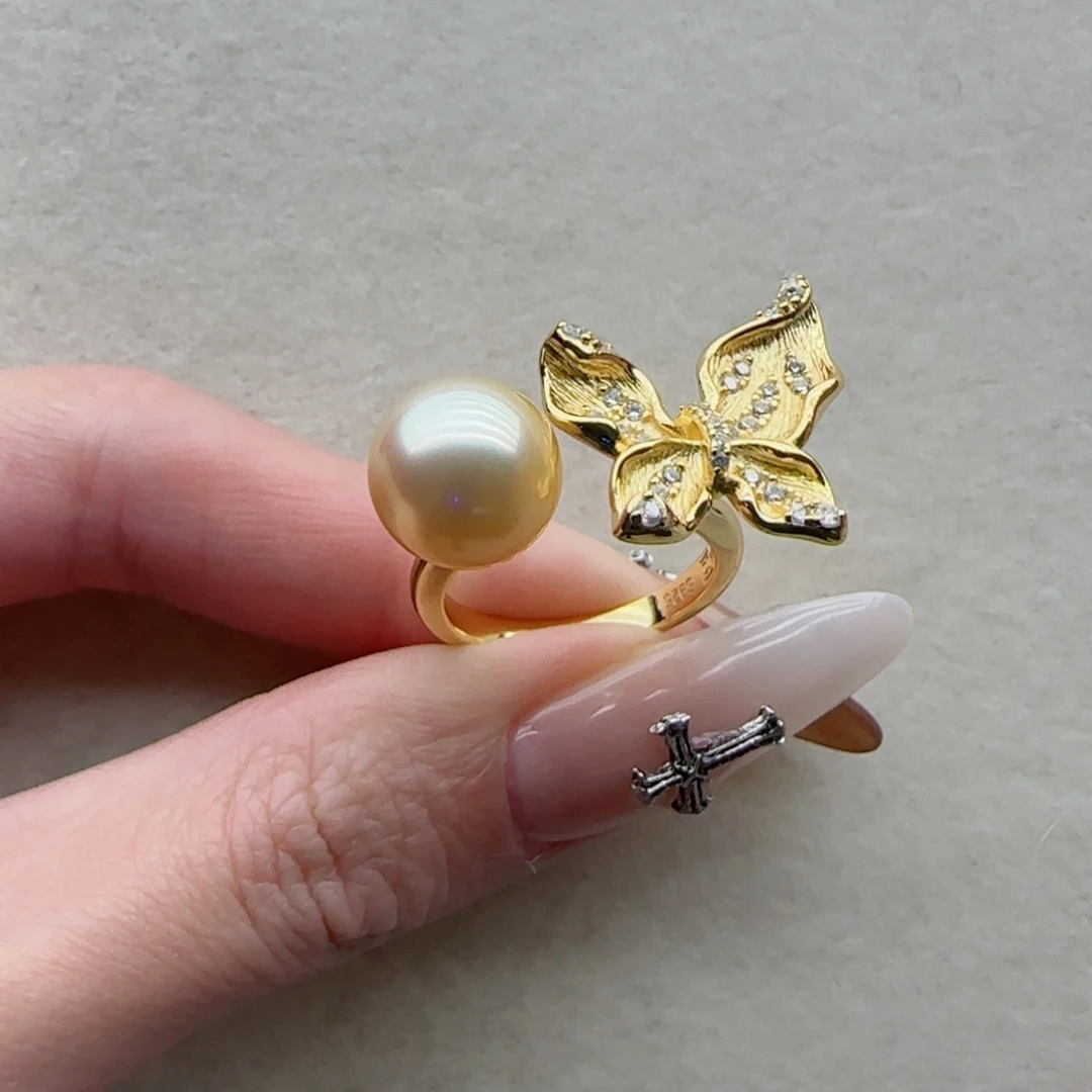 海水珍珠银S925镶嵌戒指82