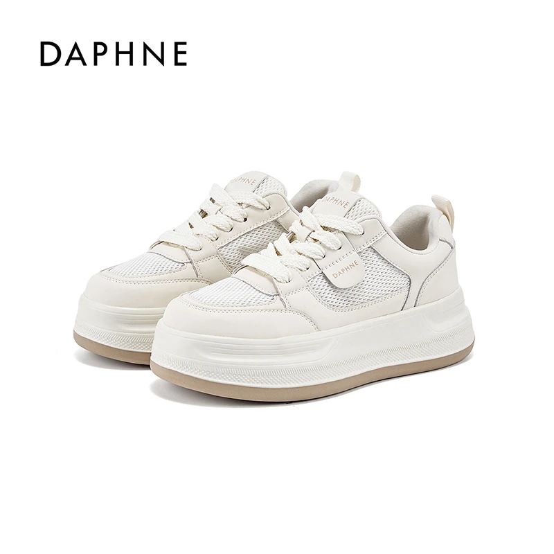 Daphne/达芙妮2025夏季透气舒适轻便百搭时尚休闲鞋百搭厚底板鞋