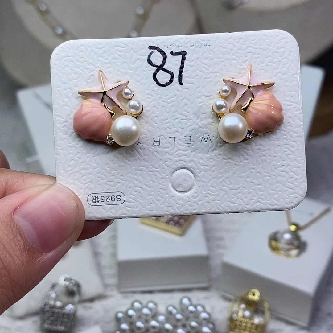 耳饰淡水珍珠银S925镶嵌