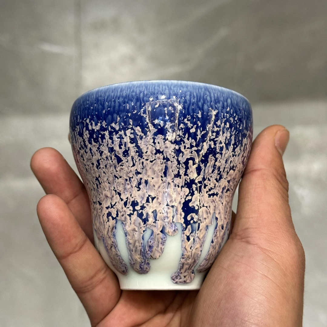 景德镇手工高温窑变颜色釉手绘主人杯纯手工单杯陶瓷茶杯葫芦杯
