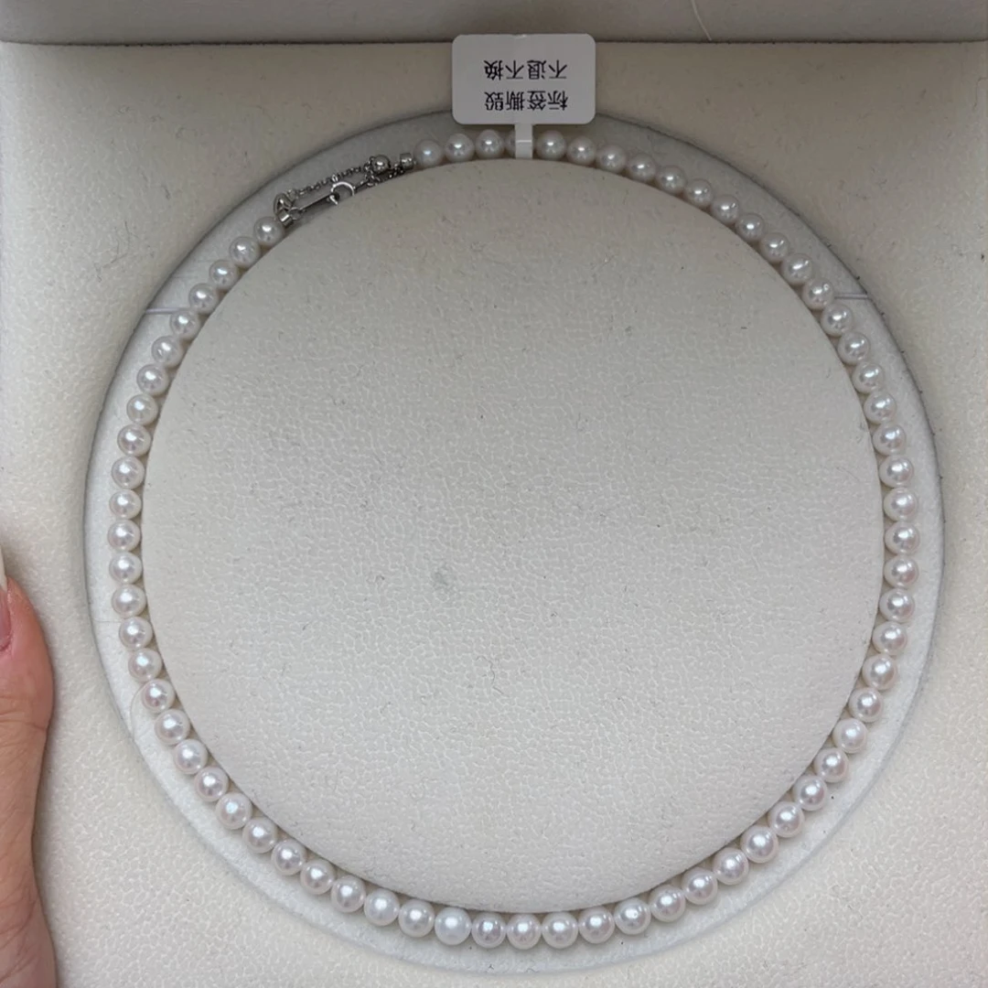 淡水珍珠银S925镶嵌颈饰6-7mm