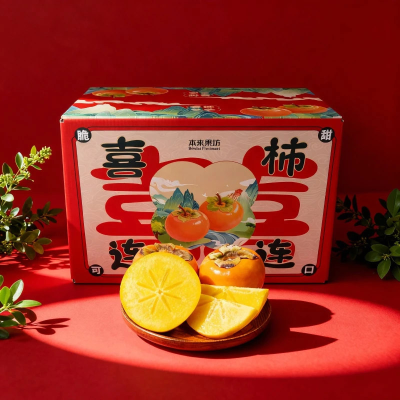 【本来果坊】陕西巧克力脆柿 5斤 单果150g+/180g+/200g+