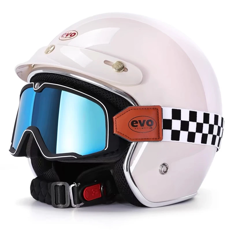 台湾EVO-CA312进口复古头盔四分之三盔四季通用