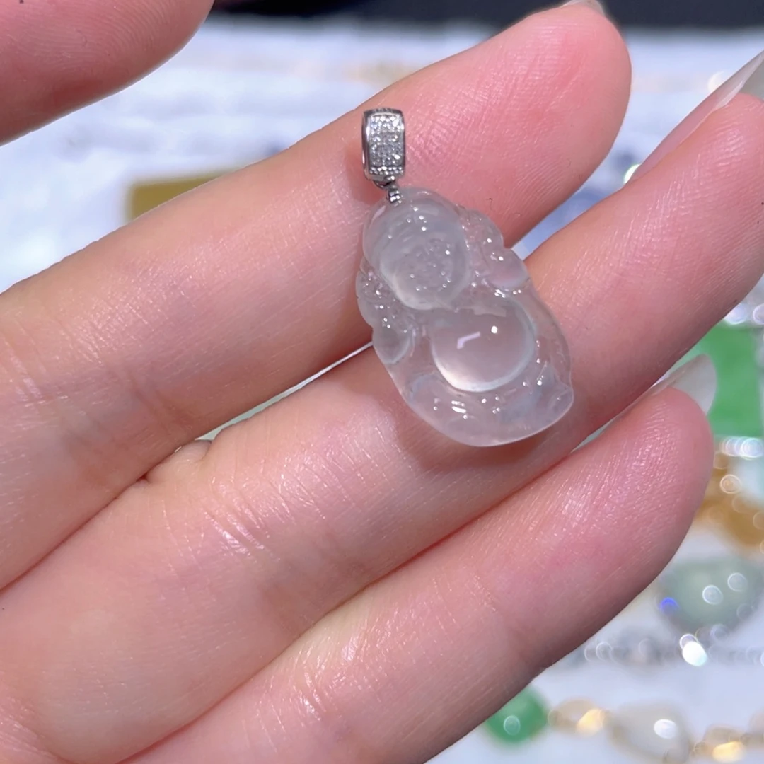 颈饰18K金镶嵌翡翠翡翠