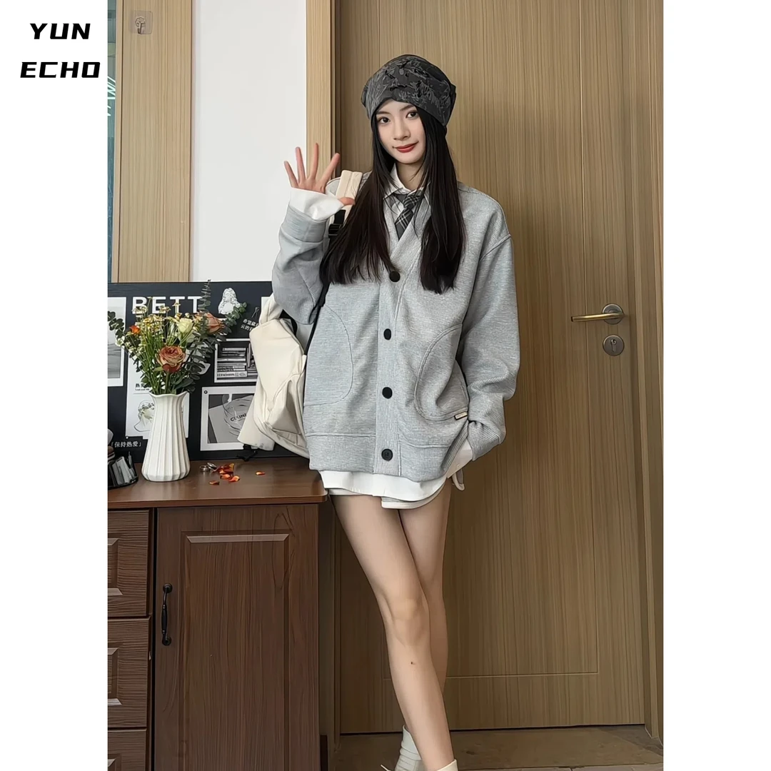 春秋卫衣开衫宽松长袖百搭帅气痞帅韩版ins港风男女同款情侣外套