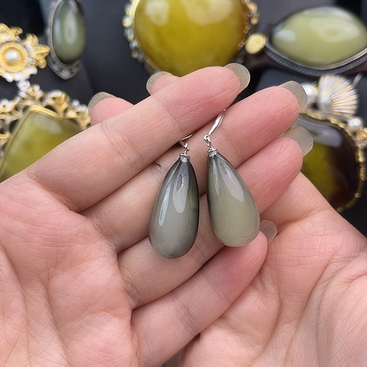 琥珀银S925镶嵌裸石