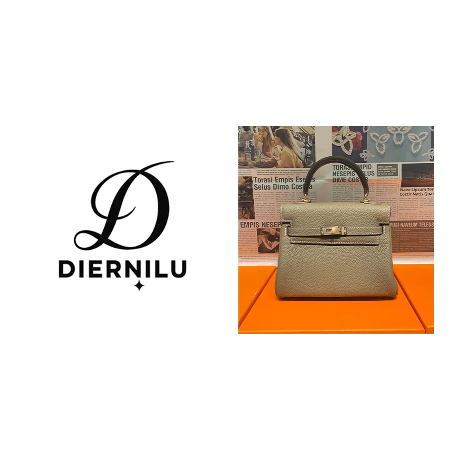 【晚晚真皮高定】22CM原创高定真皮-大象灰（深灰）金扣二代软KL-J064