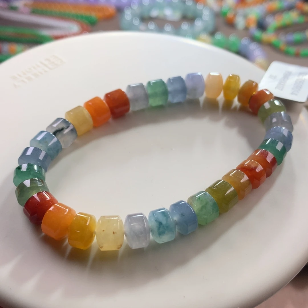 未镶嵌手链翡翠热门•大漏•强推•糖果色彩虹卡7.50+