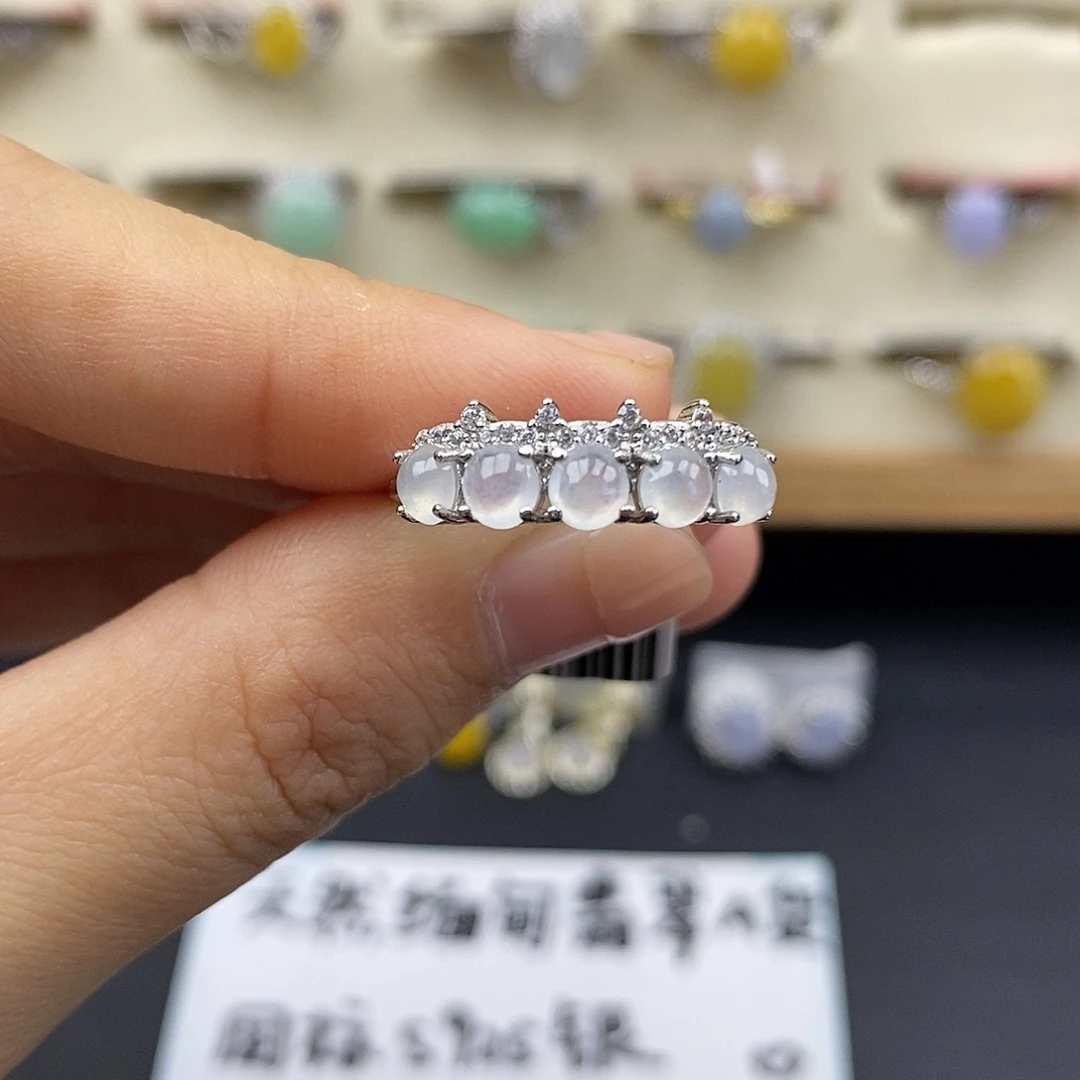 翡翠银S925镶嵌戒指