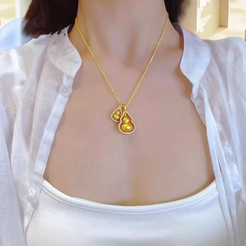 铜合金项链铜合金黄金项链小红书爆款铜合金古法新中式黄金项链女