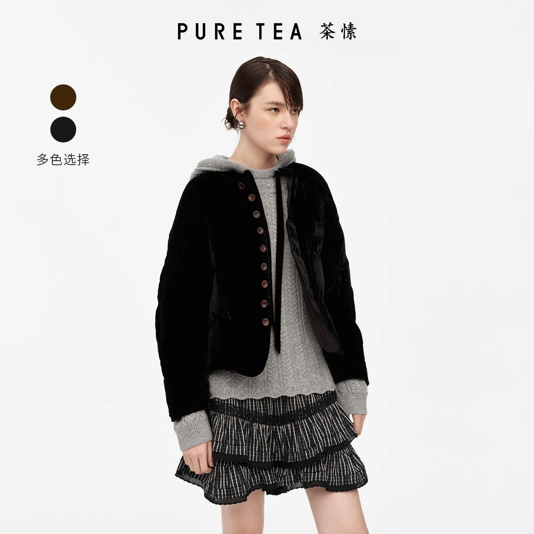 【雾影流光】茶愫 暖冬短款蚕型90绒羽绒服女冬KF2801D41