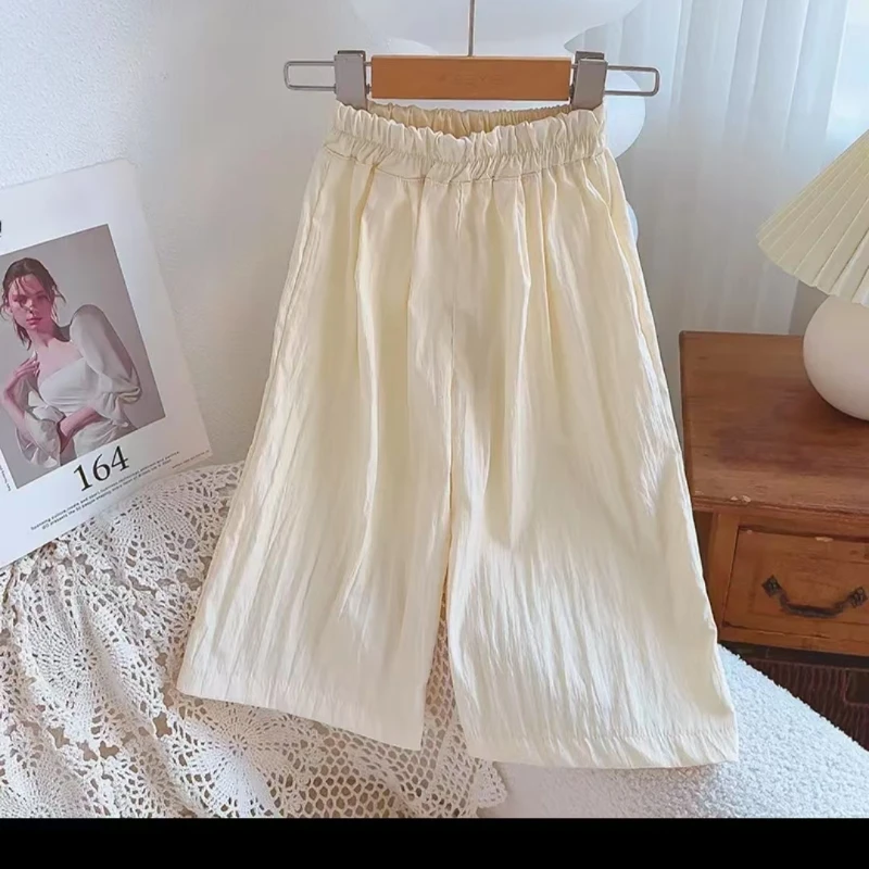 新款儿童纯色百搭直筒裤休闲裤宽松薄款韩版洋气时尚直筒裤802