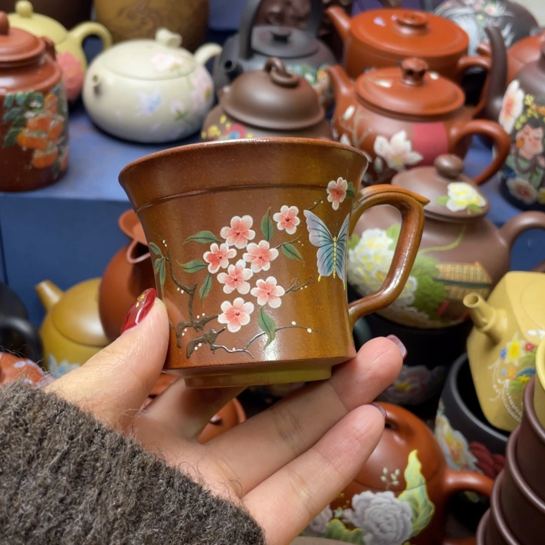 红泥茶杯紫砂主人杯150cc