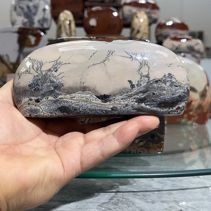 广西石凤*城国画石摆件