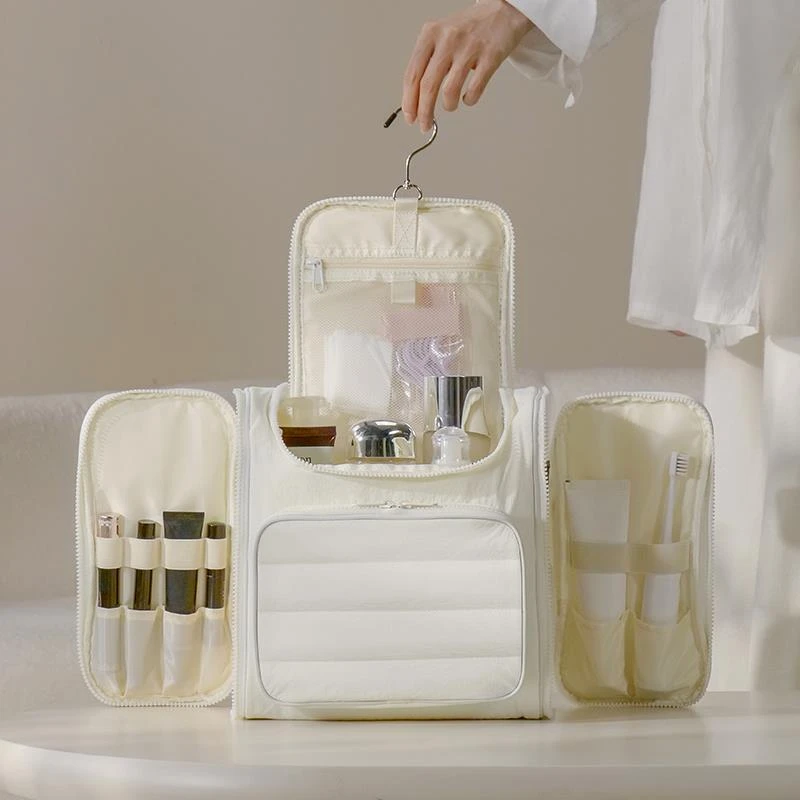 FAVMARTHA防水双开化妆包大号多功能挂钩洗漱包大容量便携旅行化