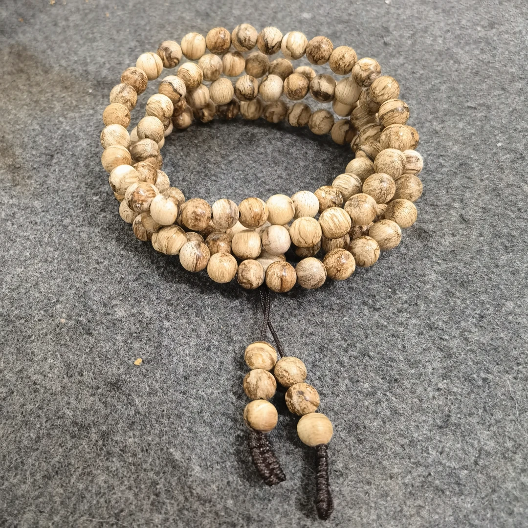 沉香柬埔寨虎斑纹0.6cm多圈沉香手串