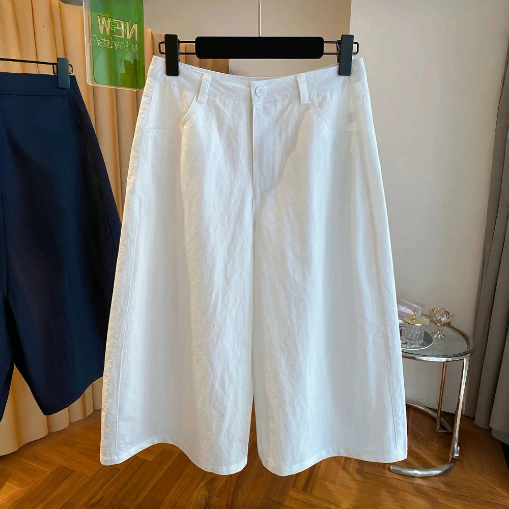 韩国韩版七分阔腿裤女夏季薄款2025新款宽松休闲直筒裤超好看裤子