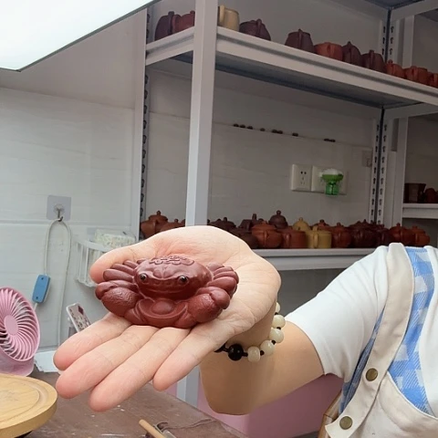 朱泥茶宠螃蟹茶宠茶宠
