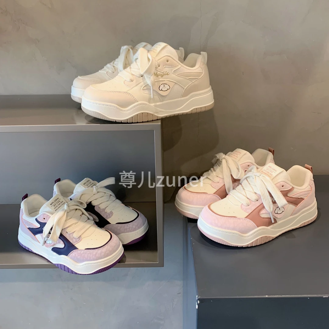 尊儿2025春季新款卡通可爱时尚小白鞋板鞋百搭学生软底韩版女鞋