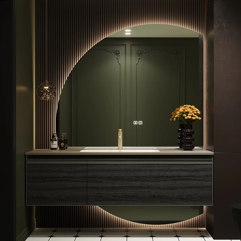 铂帝斯卫生间洗漱台 洗漱台柜一体盆 一字头买高端浴室柜 HS030