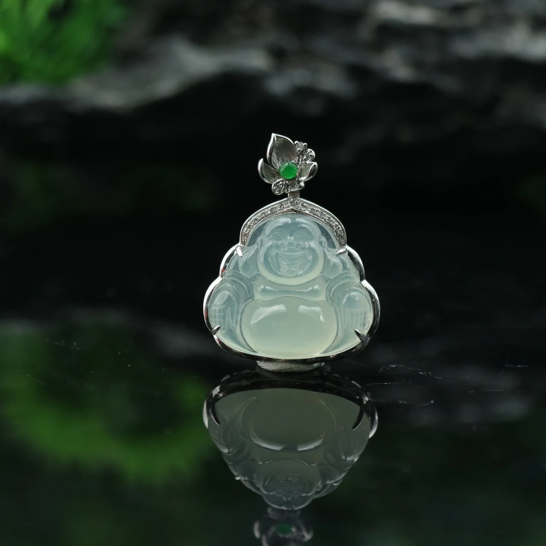 10天然缅甸翡翠A货18k冰佛公吊坠/300109/上海嘉禾拍卖