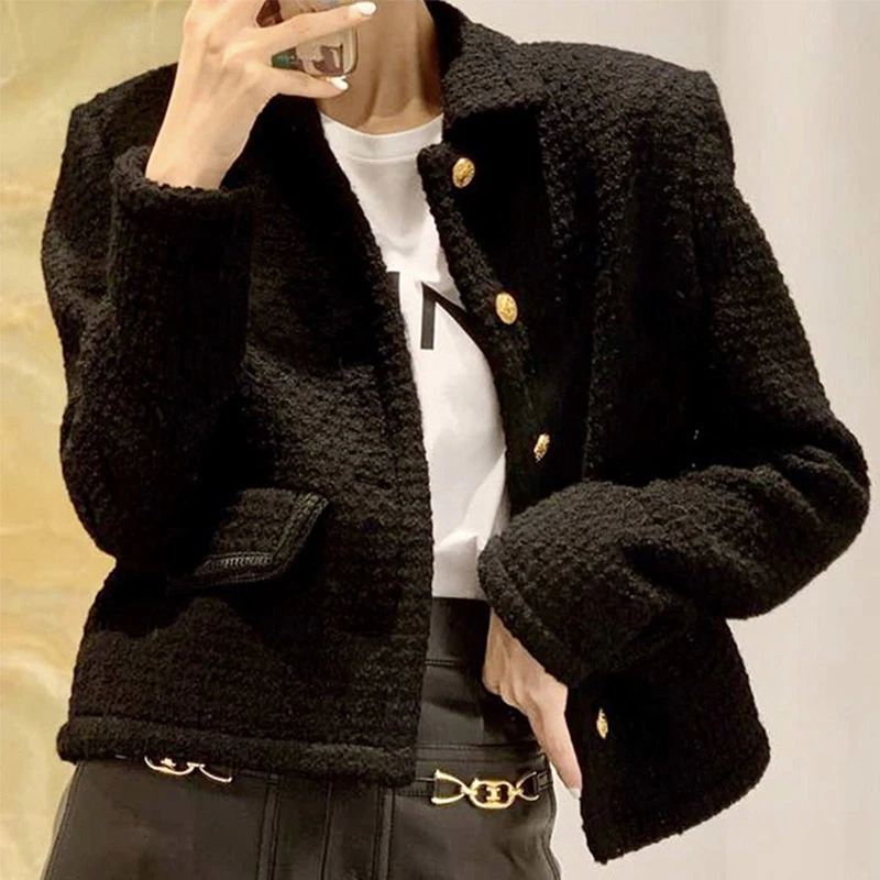 黑色短外套女小个子上衣