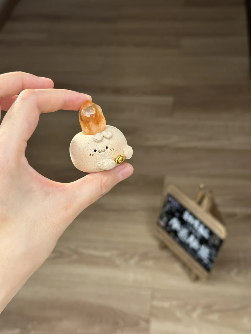 水晶小豆丁可爱高品质黄水精牙