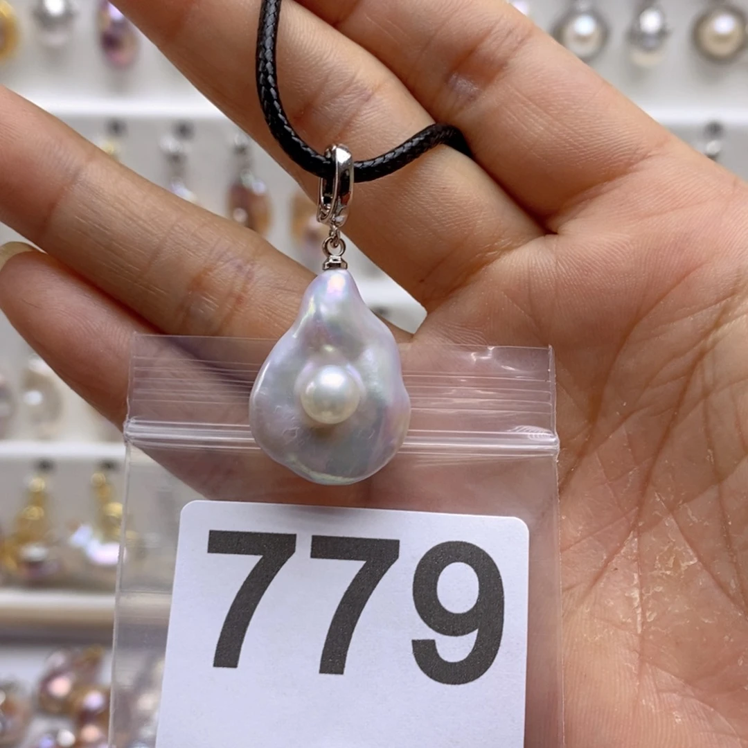 淡水珍珠颈饰银S925镶嵌779